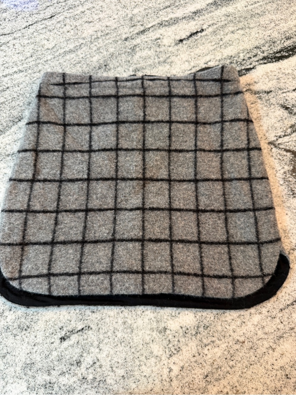 Madewell Gray Windowpane Wool Blend Mini Skirt - Classic Check Pattern